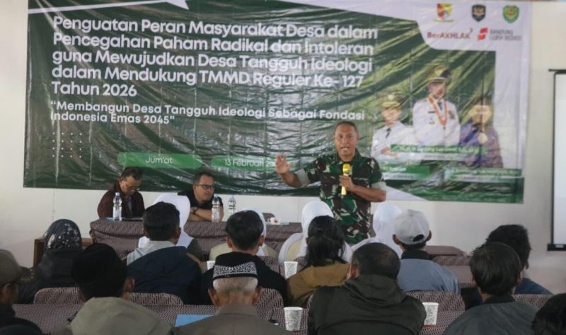 Program TMMD ke-127,Kodim 0624/Kabupaten Bandung Gelar Sosialisasi Cegah Paham Radikal dan Intoleran
